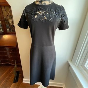 Elie Tahari black dress with floral lace cutout